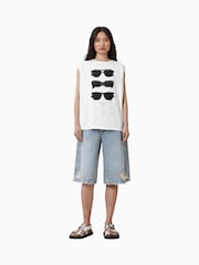 AllSaints White Sunnies Brooke 100% Organic Cotton Tank - Image 4 of 6
