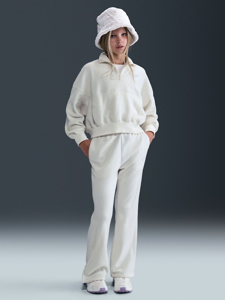 Nike Soft Pearl Sportswear Cosy Fleece Wide Leg Joggers - Image 1 of 5