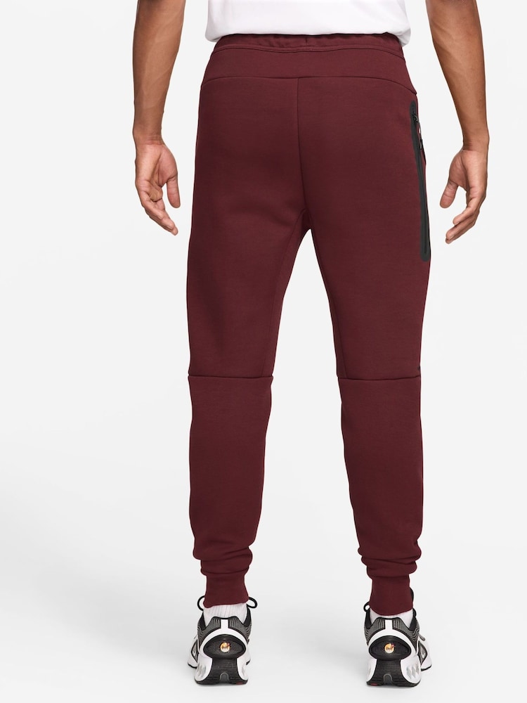 Nike Dark Team Red Tech Fleece Joggers - Image 2 of 3 Nike Dark Team Red Tech Fleece Joggers - Image 2 of 3