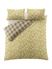Laura Ashley Olive Green Litten Duvet Cover and Pillowcase Set - Image 4 of 5