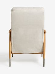 Tweedy Plain Light Natural Flinton High Back Wooden Accent Chair - Image 10 of 11