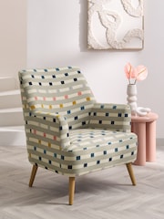 Chunky Stripe Geo Grey Carter Large Accent Chair - Image 1 of 10