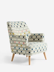 Chunky Stripe Geo Grey Carter Large Accent Chair - Image 3 of 10