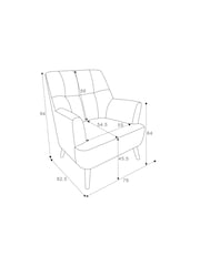 Chunky Stripe Geo Grey Carter Large Accent Chair - Image 4 of 10