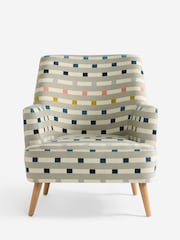 Chunky Stripe Geo Grey Carter Large Accent Chair - Image 8 of 10