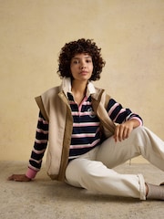 Ναυτικό μπλε και ροζ Ριγέ - Joules Lara Boxy Fit Rugby Πουκάμισα - Εικόνα 3 του 11