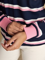 Ναυτικό μπλε και ροζ Ριγέ - Joules Lara Boxy Fit Rugby Πουκάμισα - Εικόνα 6 του 11