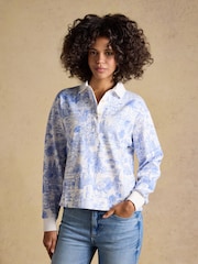 Joules Lara Blue Toile Print Striped Rugby Shirt - Image 1 of 9