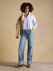 Joules Lara Blue Toile Print Striped Rugby Shirt - Image 6 of 9