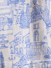 Joules Lara Blue Toile Print Striped Rugby Shirt - Image 8 of 9