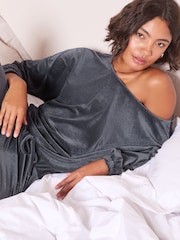 Friends Like These Grey Velour Batwing Pyjama Set - Image 3 of 4