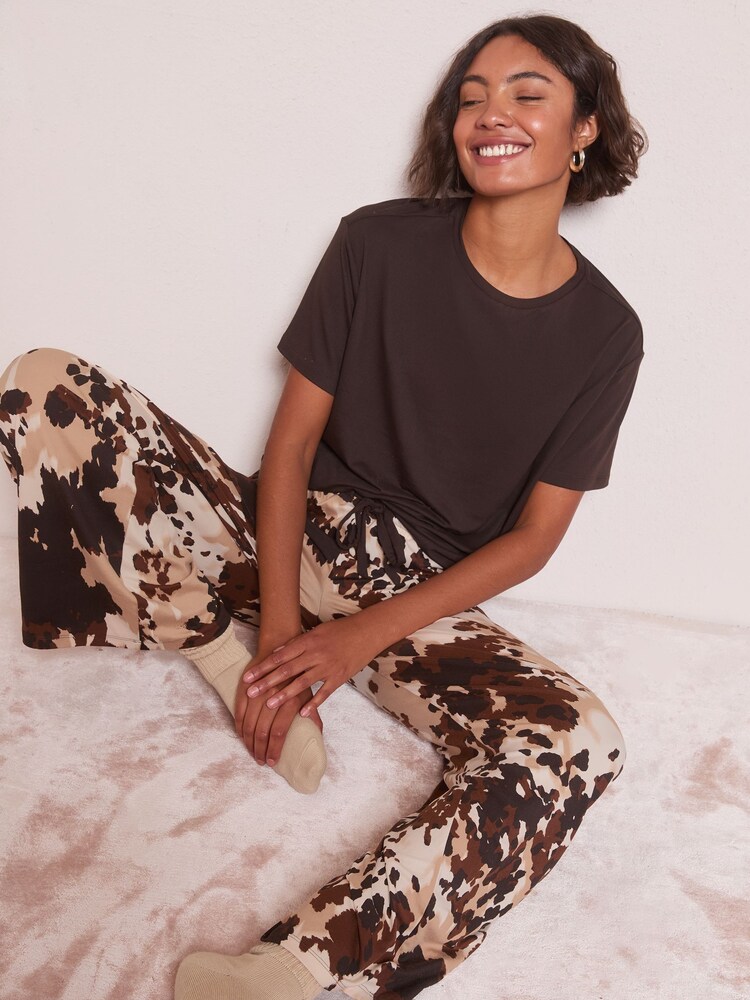 Friends Like These Cow Print Nightwear Set - Image 1 of 4