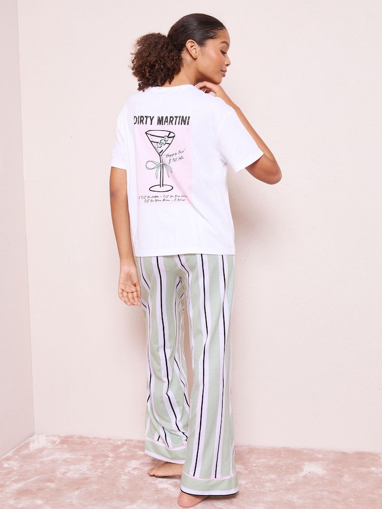 Friends Like These Green Martini Nightwear Set - Image 1 of 5