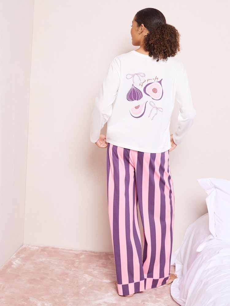 Friends Like These Purple Dont Give A Fig Nightwear Set - Image 1 of 4 Friends Like These Purple Dont Give A Fig Nightwear Set - Image 1 of 4