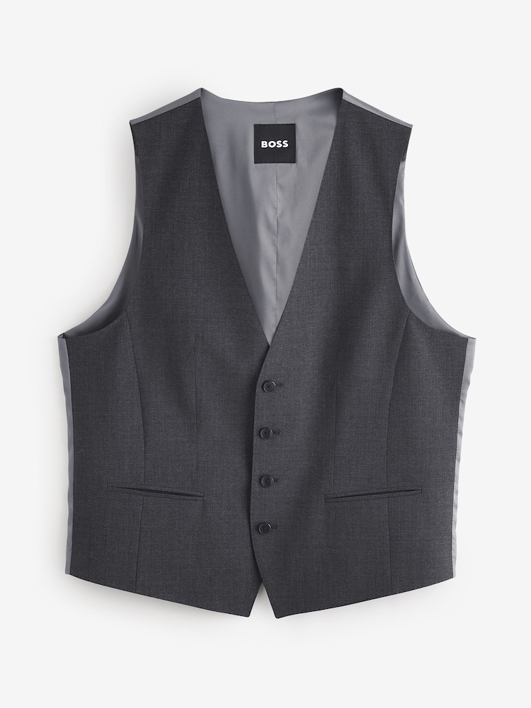 BOSS Grey Single Breasted Buttoned Waistcoat - Image 1 of 1