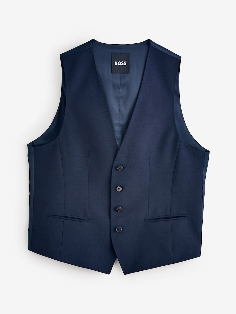 BOSS Blue Single Breasted Buttoned Waistcoat - Image 1 of 1