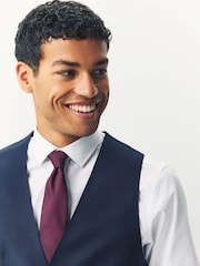 BOSS Blue Chrome Slim Fit Tailored Waistcoat - Image 3 of 5