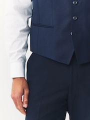BOSS Blue Chrome Slim Fit Tailored Waistcoat - Image 4 of 5