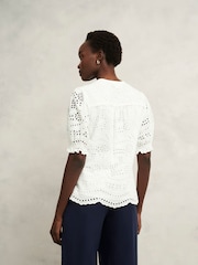 Hobbs White 100% Cotton Chiara Blouse - Image 2 of 4