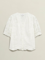 Hobbs White 100% Cotton Chiara Blouse - Image 4 of 4