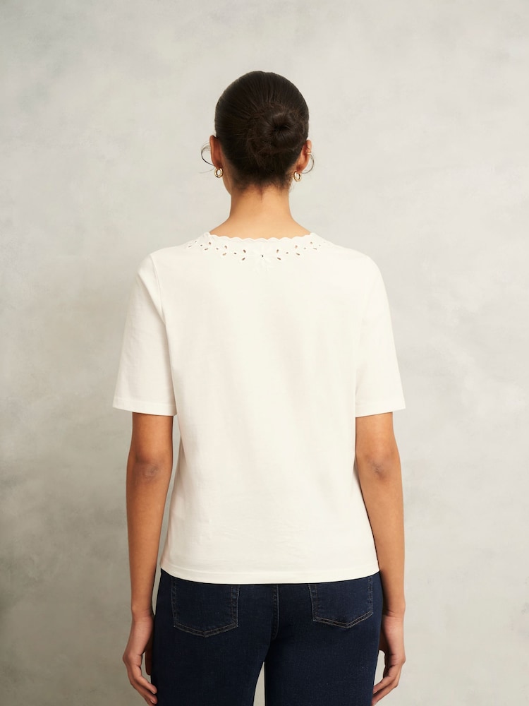 Hobbs White 100% Cotton Kristen Top - Image 2 of 4