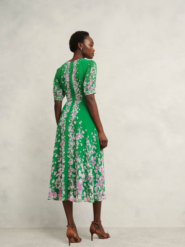 Hobbs Green Ana Silk Dress - Image 2 of 4