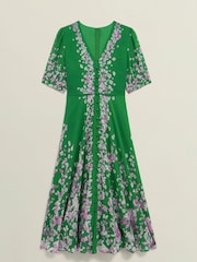 Hobbs Green Ana Silk Dress - Image 4 of 4