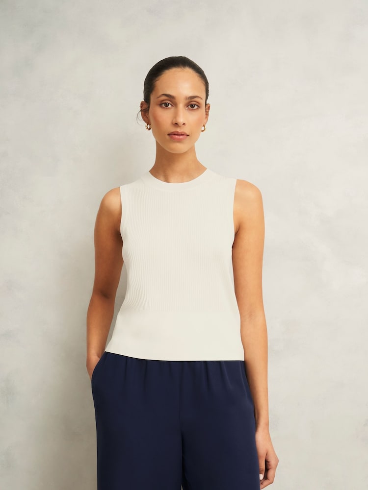 Hobbs White Aubrey Knitted Vest Top - Image 1 of 4