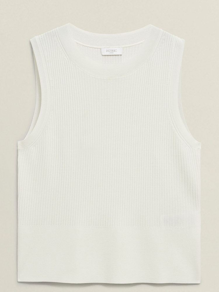 Hobbs White Aubrey Knitted Vest Top - Image 4 of 4