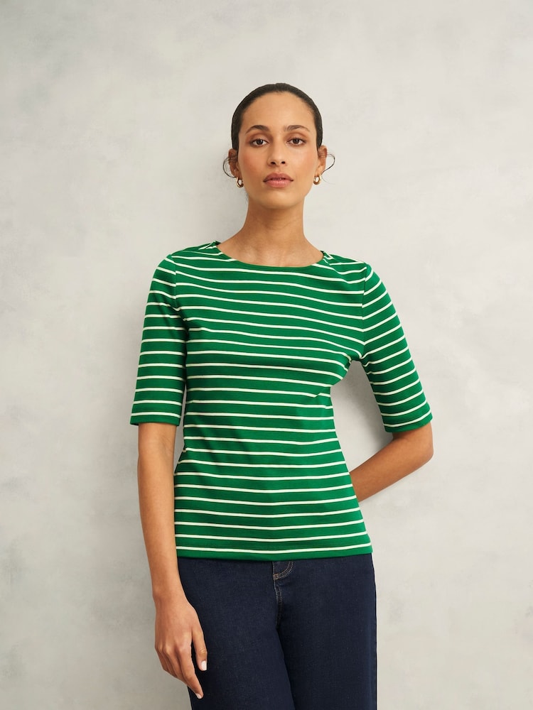 Hobbs Green 100% Cotton Katie Button Back Top - Image 1 of 4