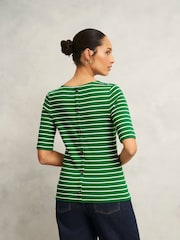Hobbs Green 100% Cotton Katie Button Back Top - Image 2 of 4