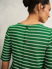 Hobbs Green 100% Cotton Katie Button Back Top - Image 3 of 4