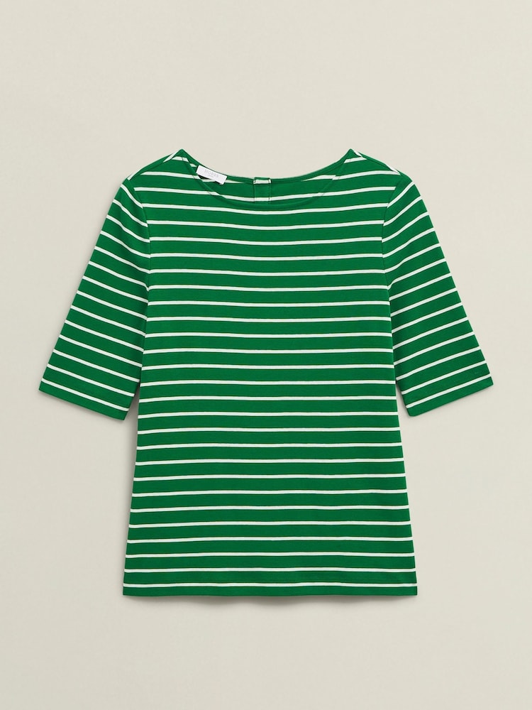 Hobbs Green 100% Cotton Katie Button Back Top - Image 4 of 4