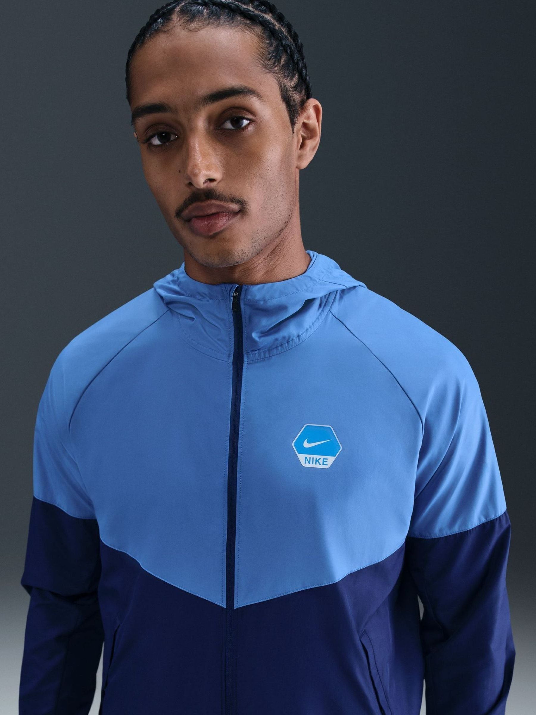 nike woven jacket blue