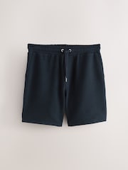 Navy Textured Geometric Pattern Jersey Shorts - Image 6 of 9