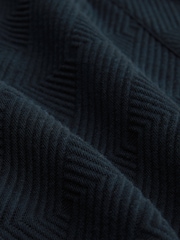 Navy Textured Geometric Pattern Jersey Shorts - Image 9 of 9