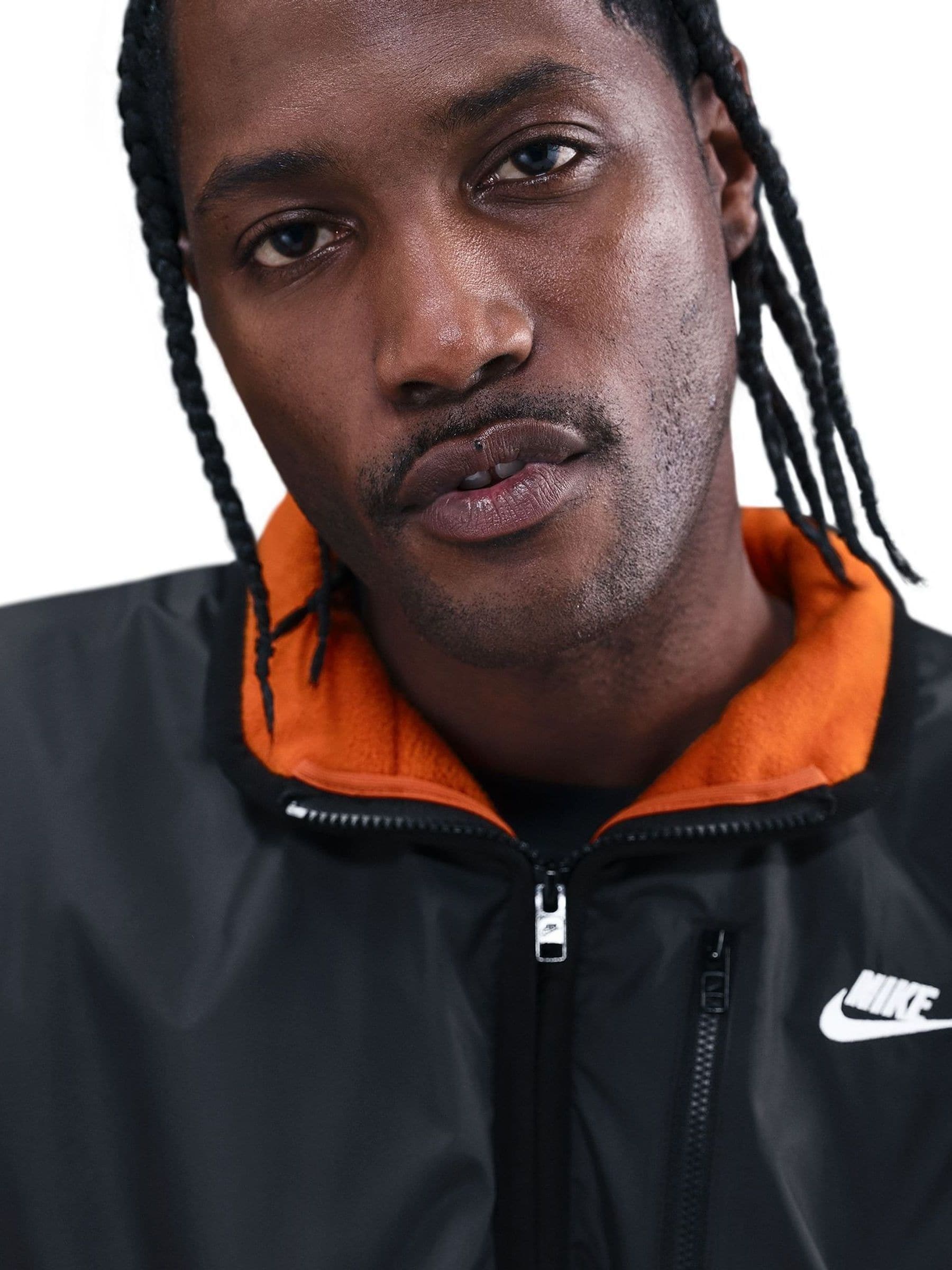 black and orange nike windbreaker