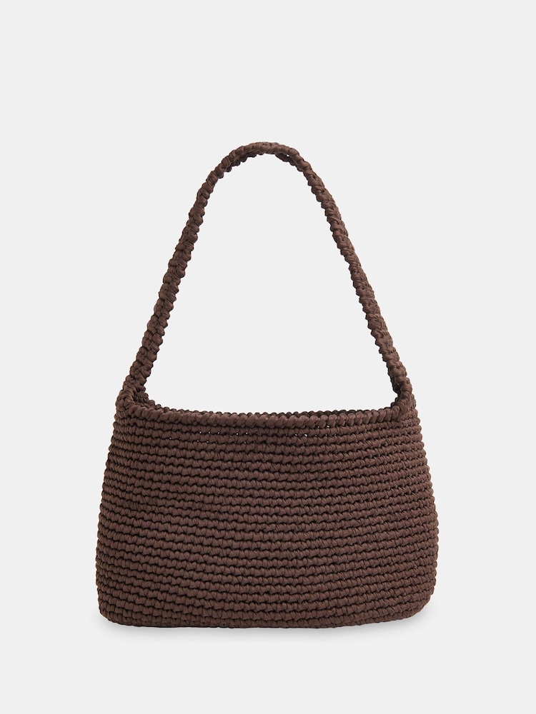 Whistles Brown Adaline Crochet Shoulder Bag - Image 1 of 5