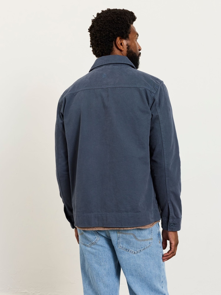 FatFace French Navy Canvas Two Pocket Worker Jacket - Image 2 of 6 FatFace French Navy Canvas Two Pocket Worker Jacket - Image 2 of 6