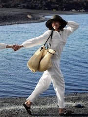 Whistles Nude Attie Rope Handle Straw Tote - Image 1 of 6