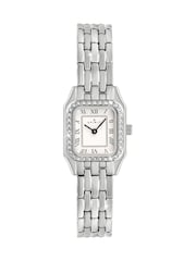 Spirit Ladies Square Silver Tone Stone Set Bracelet Watch - Image 1 of 4