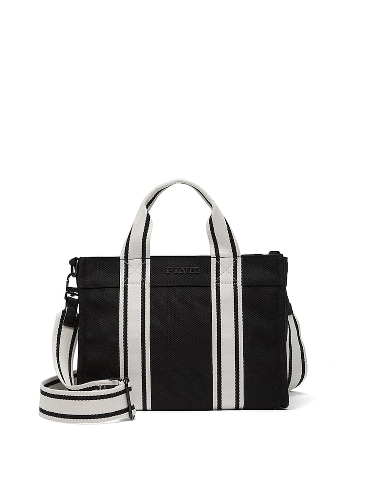 Victoria's Secret PINK Black Mini Crossbody Tote Bag - Image 1 of 4