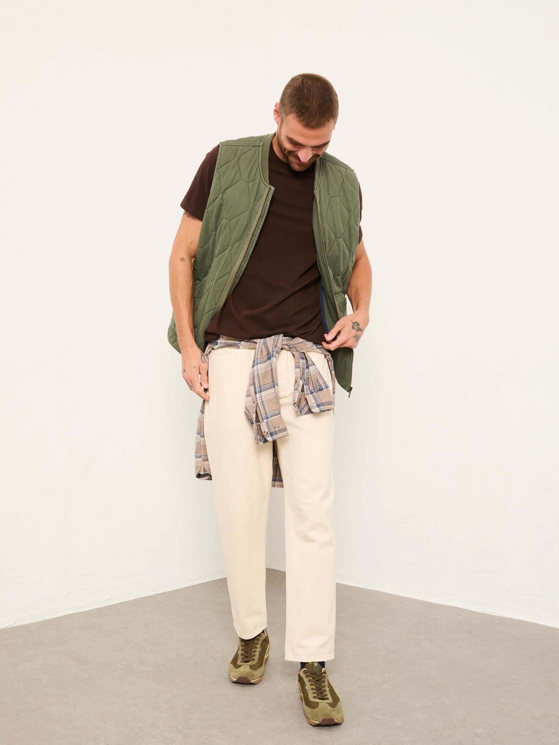 Buy FatFace Lambourn Khaki Green Quilted Gilet from Next USA