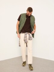 FatFace Lambourn Khaki Green Quilted Gilet - Image 4 of 8