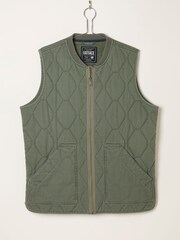 FatFace Lambourn Khaki Green Quilted Gilet - Image 7 of 8
