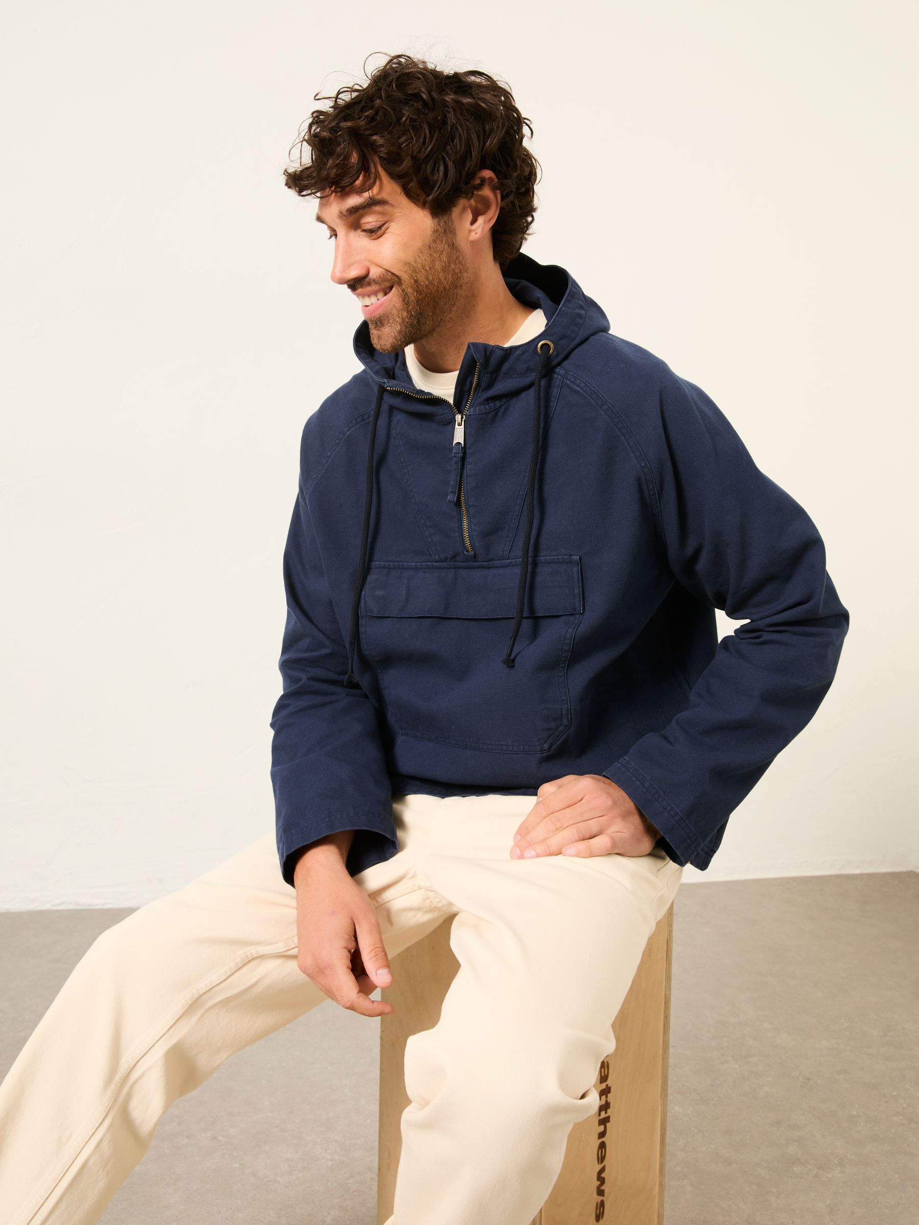 Fat Face Men - Overhead Smock Jacket - Cotton - Indigo