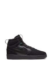 Nike Black Youth Court Borough Winterised Mid 2 Trainers - Image 1 of 9