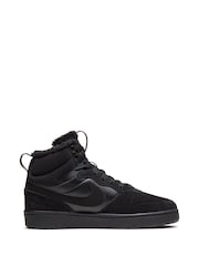 Nike Black Youth Court Borough Winterised Mid 2 Trainers - Image 2 of 9