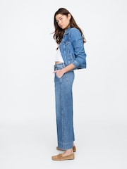 Gap Blue Wide-Leg Cropped Jeans - Image 3 of 6