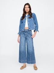 Gap Blue Wide-Leg Cropped Jeans - Image 4 of 6